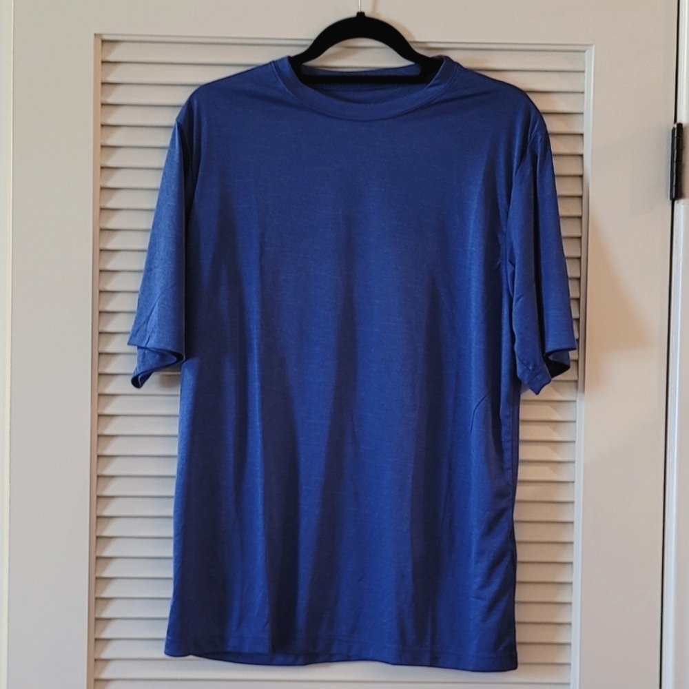 Team 365 - Men's Blue Scoop-Neck Short-Sleeve Workout T-Shirt